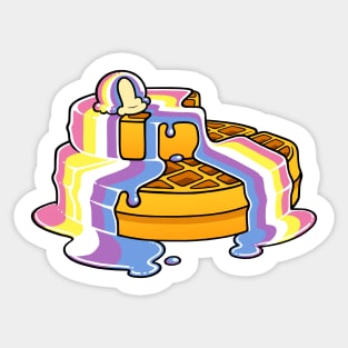 Bigender Pride Waffles LGBT Sticker